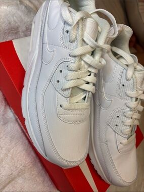 Nike White Leather Sneakers - Classic All-White Swoosh